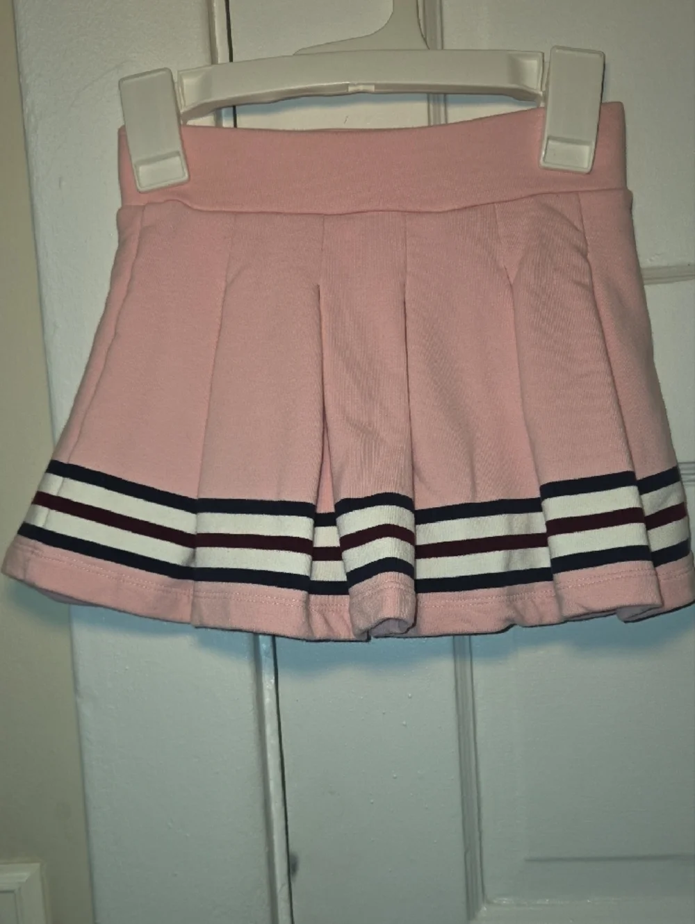 Gymboree Light Pink Pleated Skort with Navy and White Stripes